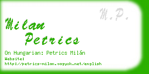 milan petrics business card